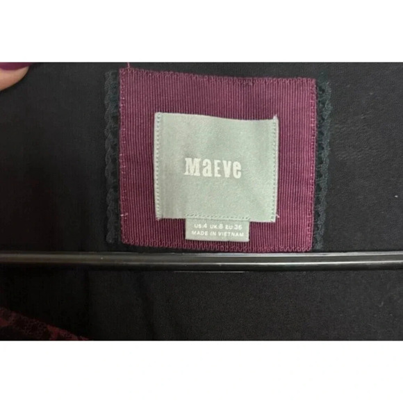 Anthropologie Maeve Velvet Burnout Dress Women's Size 4 Ruched Half Sleeve - Picture 3 of 8